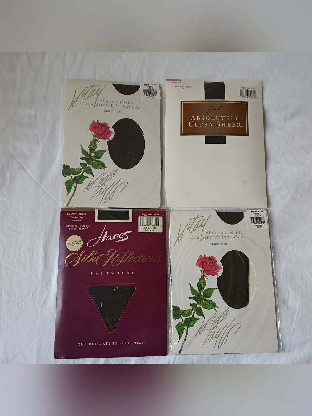 Vtg Deadstock Pantyhose Hosiery Bundle Hanes Lord & Taylor MADE IN USA Olive Jet